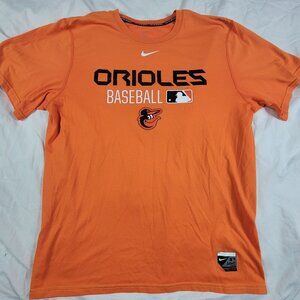Nike Baltimore Orioles Mens Large Orange Baseball T Shirt MLB Short Sleeve